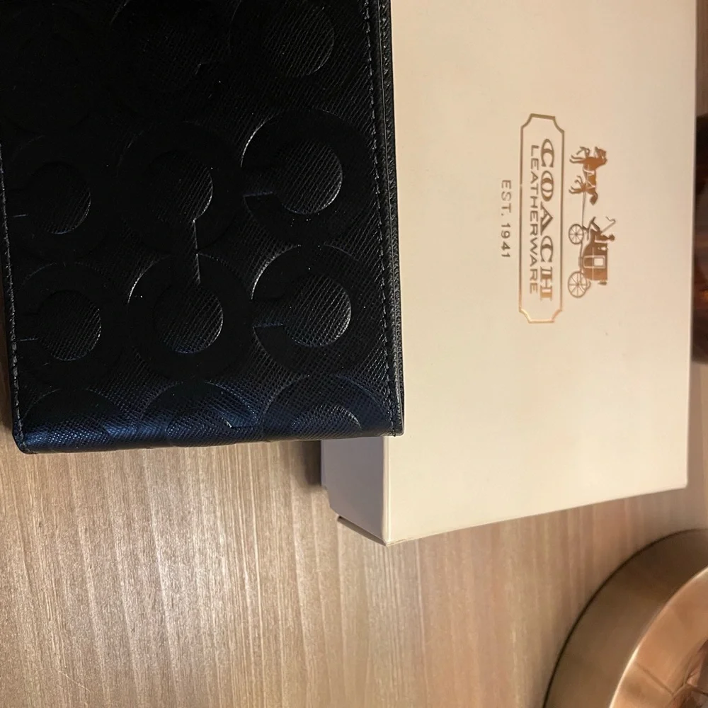 Coach Midnight Blue Embossed Wallet - Picture 1 of 6